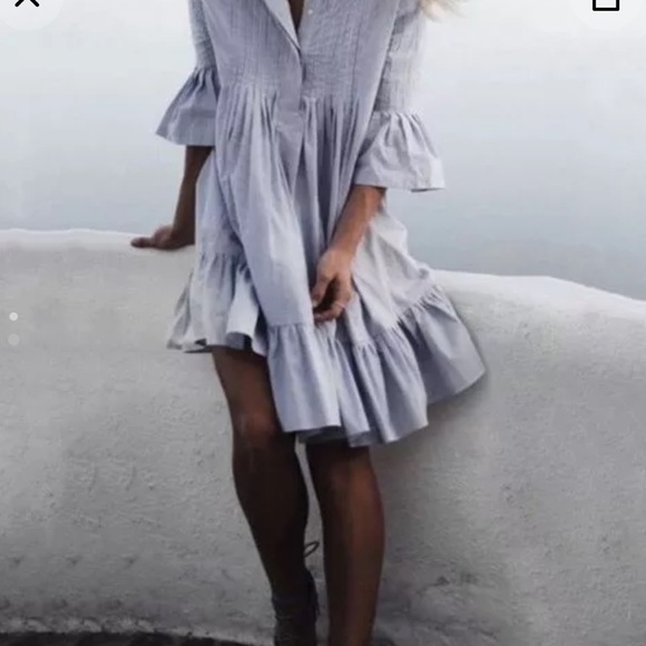 Boutique Dresses & Skirts - Ticking Stripe Ruffle Dress